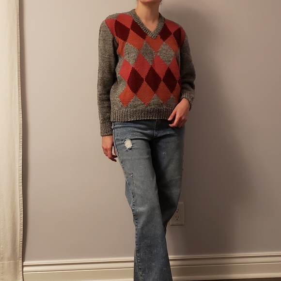 Vintage Hand Made V-Neck Sweater - Picture 3 of 5